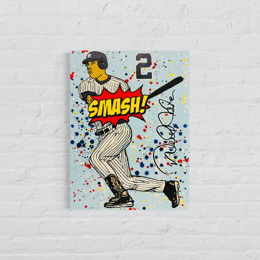 Derek Jeter (SMASH!), 2023. Original 1/1 Art on 18x24x1.5in canvas.