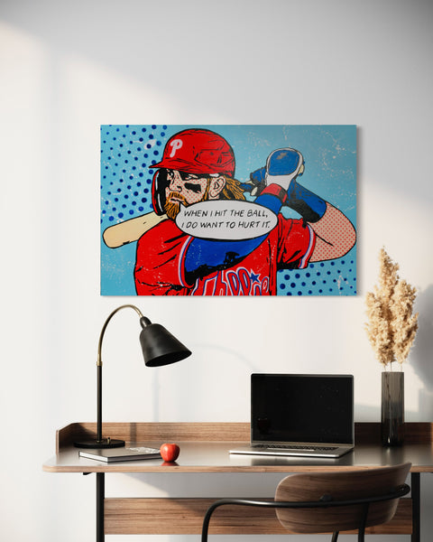 Bryce Harper “Today’s Game” Series, 2023. Original 1/1 art on 36x48x1.5in canvas.