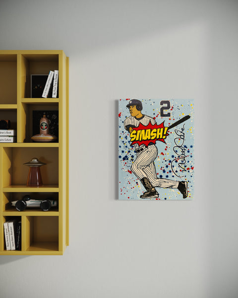 Derek Jeter (SMASH!), 2023. Original 1/1 Art on 18x24x1.5in canvas.