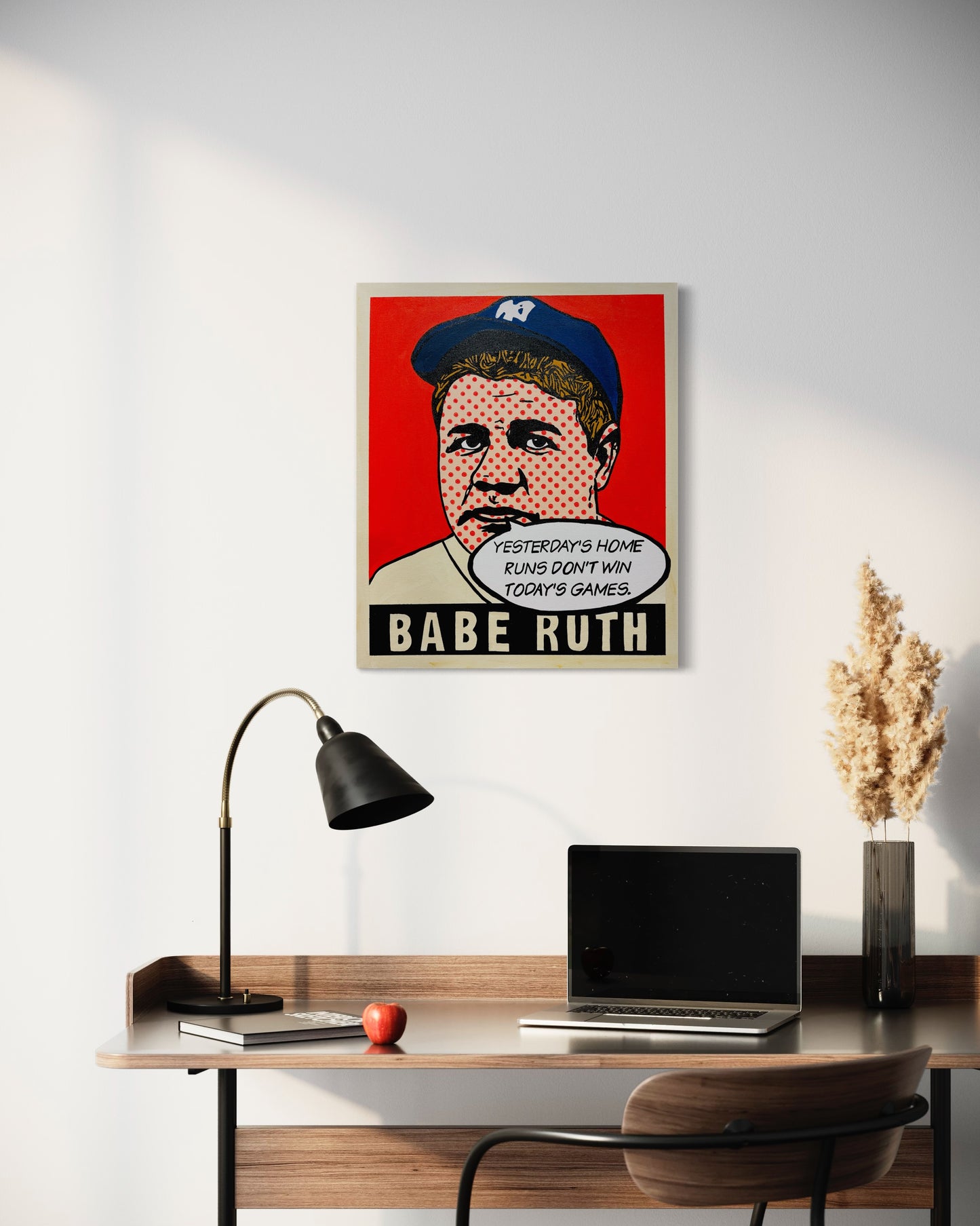 Babe Ruth "Talking Cards" Series, 2023. Original 1/1 Art on 20x24x1.25in Canvas