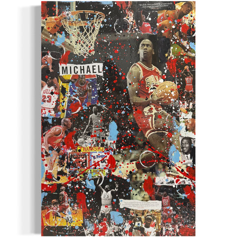 Michael Jordan, 2025. Original 1/1 Art on 24x36x1.5in Wood Panel