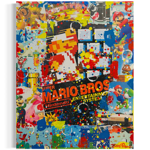 Super Mario, 2025. Original 1/1 Art on 16x20x1.5in Canvas