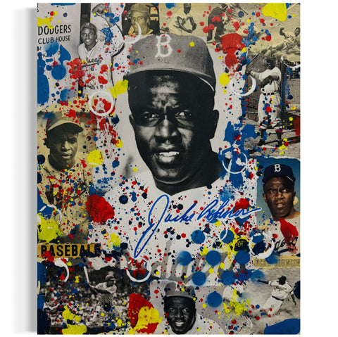 Jackie Robinson, 2025. Original 1/1 Art on 16x20x1.5in Wood Panel