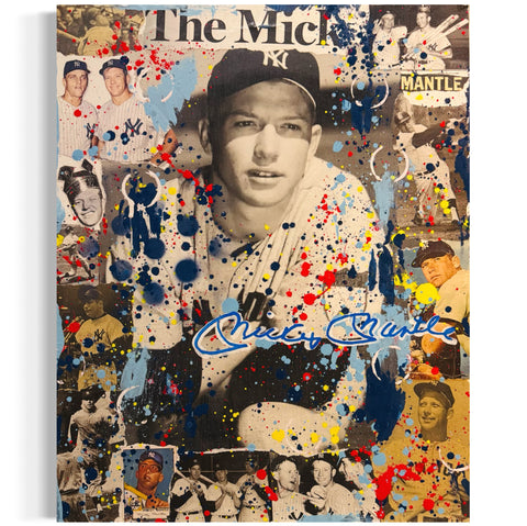 Mickey Mantle, 2025. Original 1/1 Art on 16x20x1.5in Canvas