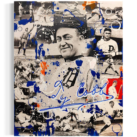 Ty Cobb, 2025. Original 1/1 Art on 16x20x1.5in Wood Panel