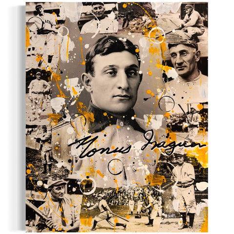Honus Wagner, 2025. Original 1/1 Art on 16x20x1.5in Wood Pane