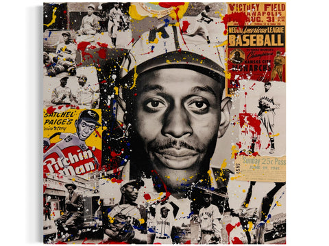Satchel Paige, 2025. Original 1/1 Art on 14x14x1.5in Canvas
