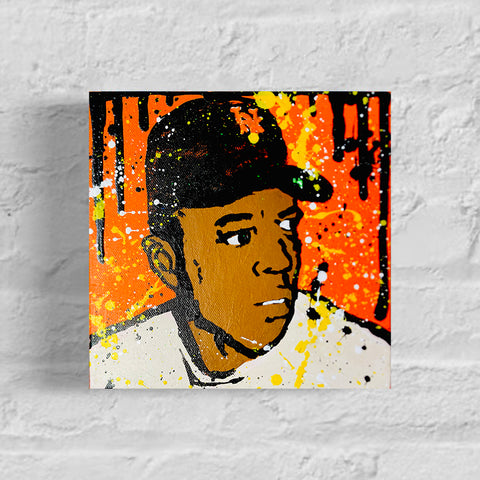 Willie Mays Original 1/1 Mini Art on 8x8x1.25in Canvas