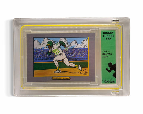 Rickey Henderson Turkey Red 1/1 Fine Card Art