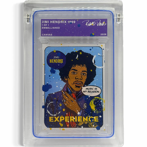 Jimi Hendrix 1969 1/1 Fine Card Art