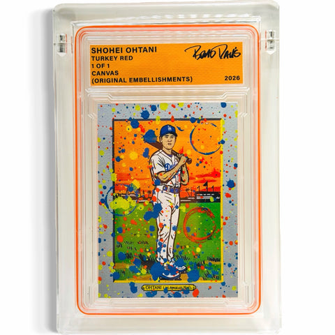 Shohei Ohtani Turkey Red 1/1 Fine Card Art (ORIGINAL EMBELLISHMENTS)