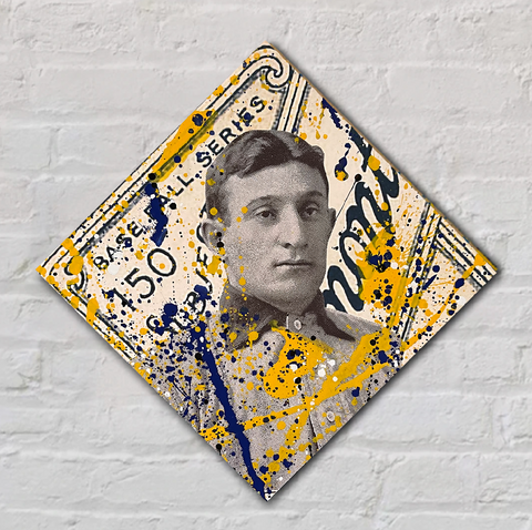 Honus Wagner T206, 2022. 1/1 Original Art on 12X12 Wood Panel