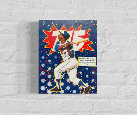Hank Aaron 715, 2022. Original 1/1 Art on 11x14x1.5in canvas.