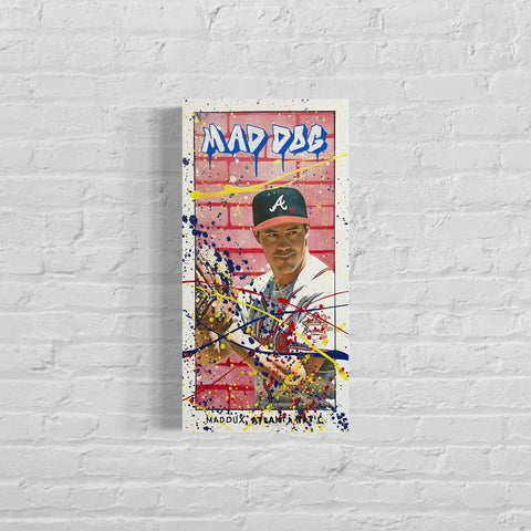 Greg Maddux T206, 2022. Original 1/1 Art on 12x24x1.5in canvas.