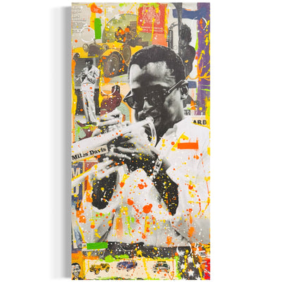 Miles Davis, 2025. Original 1/1 Art on 10x20x1.5in Canvas