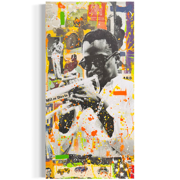 Miles Davis, 2025. Original 1/1 Art on 10x20x1.5in Canvas