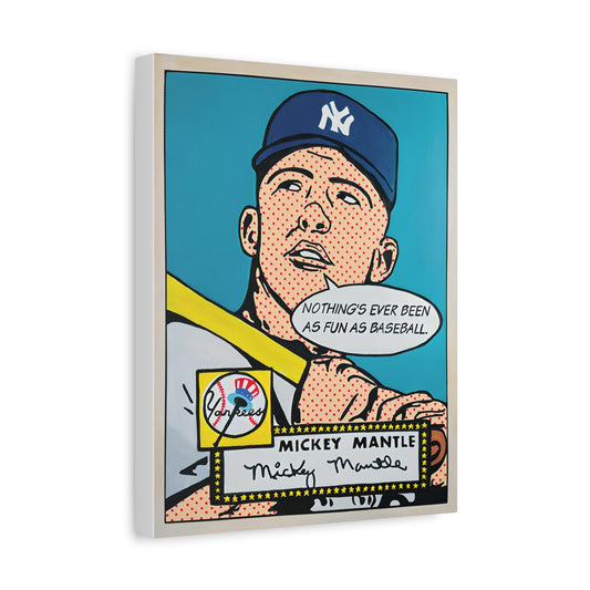 Mickey Mantle 1952 1/1 Gallery Wrapped Canvas Print
