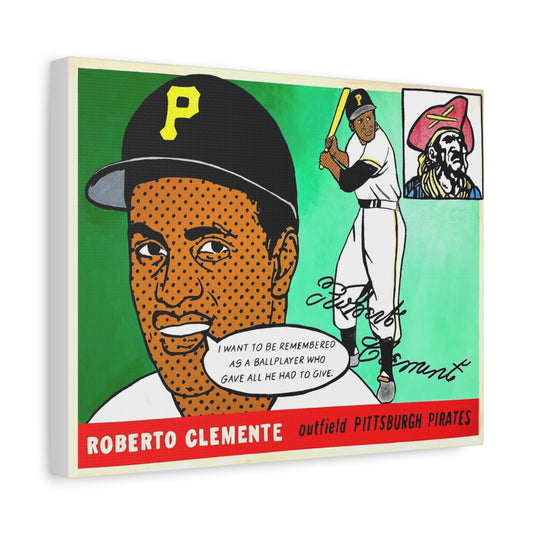 Roberto Clemente 1955 1/1 Gallery Wrapped Canvas Print