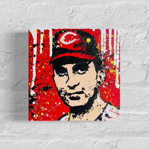 Johnny Bench Original 1/1 Mini Art on 8x8x1.25in Canvas