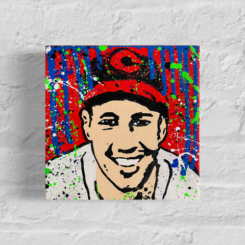 Bob Feller Original 1/1 Mini Art on 8x8x1.25in Canvas