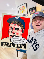 Babe Ruth "Talking Cards" Series, 2023. Original 1/1 Art on 20x24x1.25in Canvas