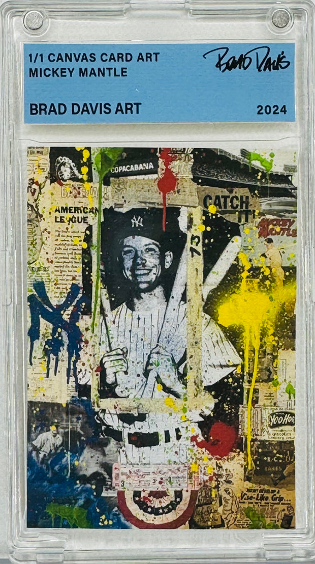 Mickey Mantle Canvas Card