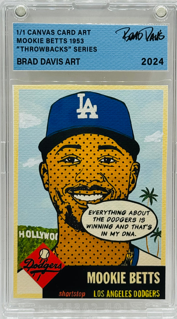 Mookie Betts 1953 1/1 Canvas Card Art