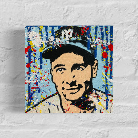 Lou Gehrig Original 1/1 Mini Art on 8x8x1.25in Canvas