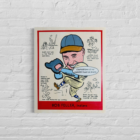 Bob Feller 1938" Talking Cards" Series, 2023. Original 1/1 art on 20x24x1.5in canvas.