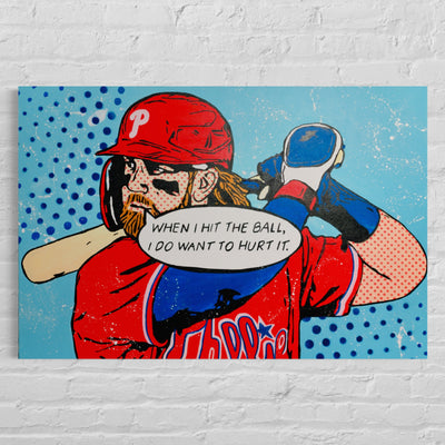 Bryce Harper “Today’s Game” Series, 2023. Original 1/1 art on 36x48x1.5in canvas.