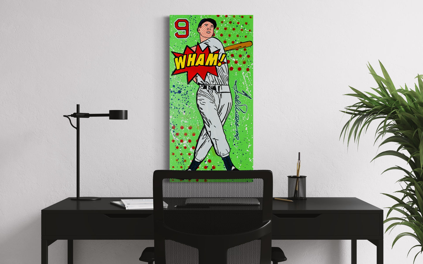 Ted Williams (WHAM!), 2023. Original 1/1 Art on 15x30x1.5in Canvas
