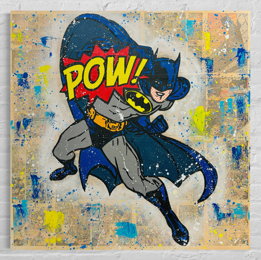 Batman (POW!), 2023. Original 1/1 art on 36x36x1.5in Canvas