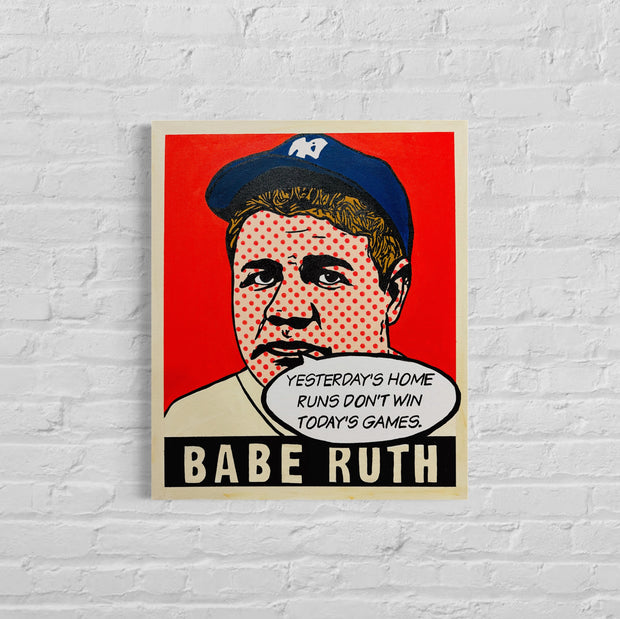 Babe Ruth "Talking Cards" Series, 2023. Original 1/1 Art on 20x24x1.25in Canvas