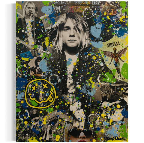Kurt Cobain, 2025. Original 1/1 Art on 16x20x1.5in Canvas