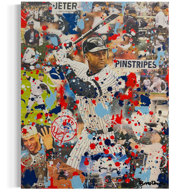 Derek Jeter, 2025. Original 1/1 Art on 16x20x1.5in Canvas