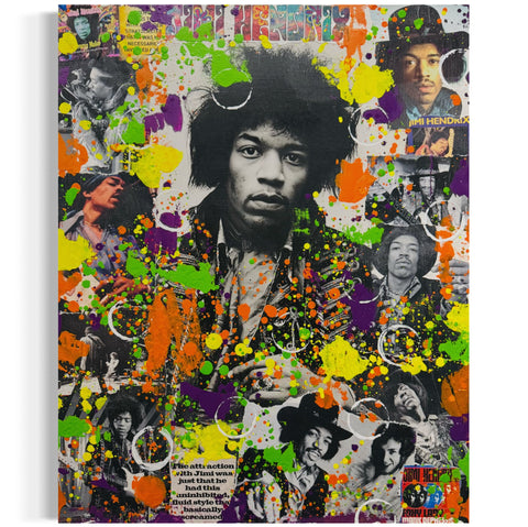 Jimi Hendrix, 2025. Original 1/1 Art on 16x20x1.5in Canvas