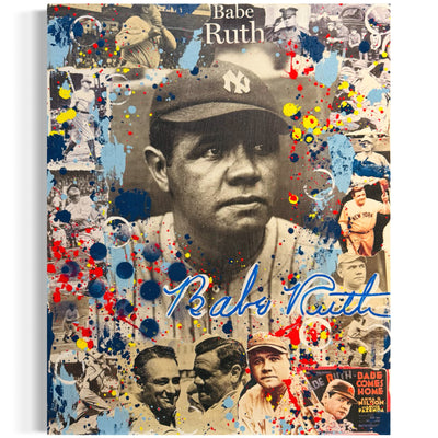 Babe Ruth, 2025. Original 1/1 Art on 16x20x1.5in Canvas
