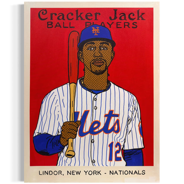 Francisco Lindor Cracker Jack 18x24x1.25in Canvas Print /10