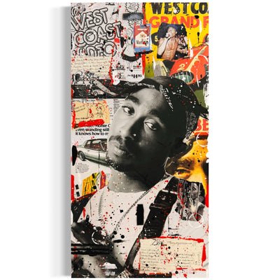 Tupac, 2025. Original 1/1 Art on 10x20x1.5in Canvas