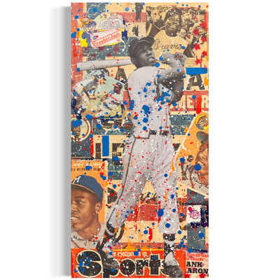 Hank Aaron, 2025. Original 1/1 Art on 10x20x1.5in Canvas