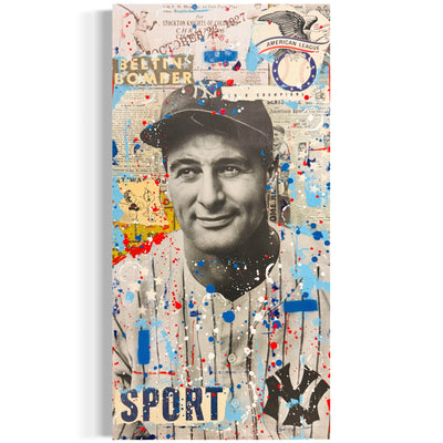 Lou Gehrig, 2025. Original 1/1 Art on 10x20x1.5in Canvas