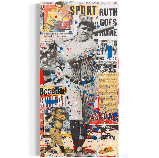 Babe Ruth, 2025. Original 1/1 Art on 10x20x1.5in Canvas