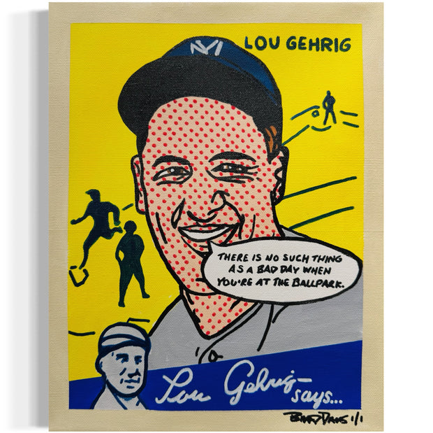 Lou Gehrig 1934 1/1 Mini Original Art