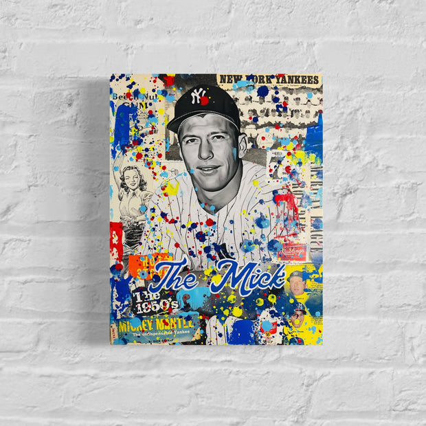 Mickey Mantle "The Mick" 2023. Original 1/1 Art on 11x14x1.25in canvas.