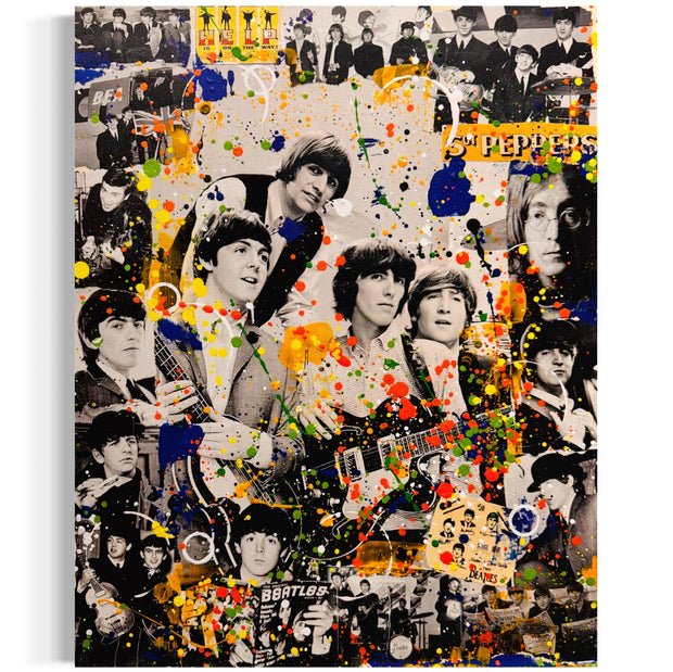 The Beatles, 2025. Original 1/1 Art on 16x20x1.5in Wood Panel
