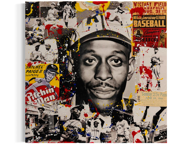 Satchel Paige, 2025. Original 1/1 Art on 14x14x1.5in Canvas
