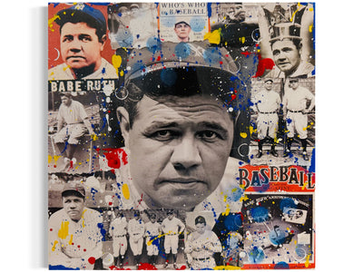 Babe Ruth, 2025. Original 1/1 Art on 14x14x1.5in Canvas