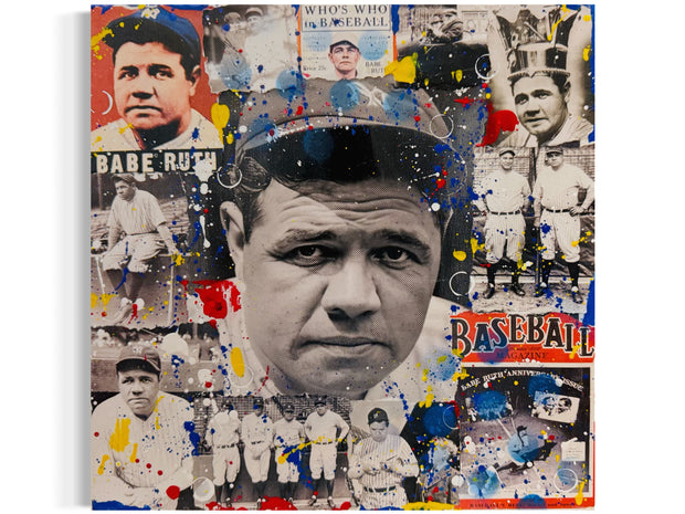 Babe Ruth, 2025. Original 1/1 Art on 14x14x1.5in Canvas