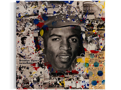 Jackie Robinson, 2025. Original 1/1 Art on 14x14x1.5in Canvas
