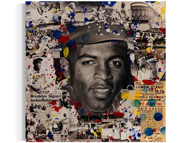Jackie Robinson, 2025. Original 1/1 Art on 14x14x1.5in Canvas